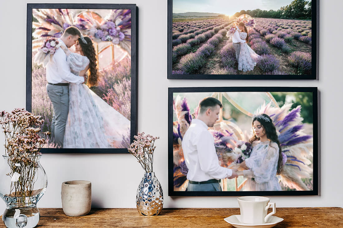 Wedding photos in timeless frames